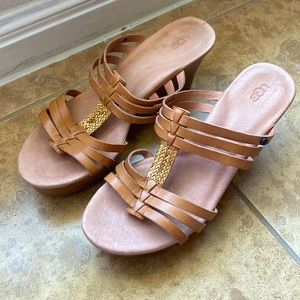 UGG Tan Wedge Sandals